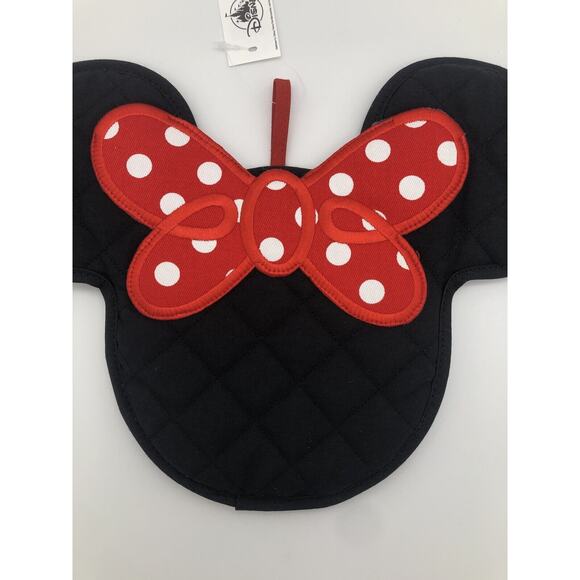 Disney Parks Minnie Mouse Quilted Black Pot Holder - Mousewares Kitchen Hot Pad - Picture 2 of 6